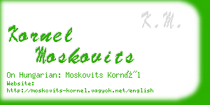 kornel moskovits business card